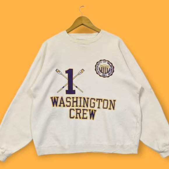 Vintage university of Washington sweatshirt Washington crew SHIRT RETRO J5J7 - Picture 1 of 2